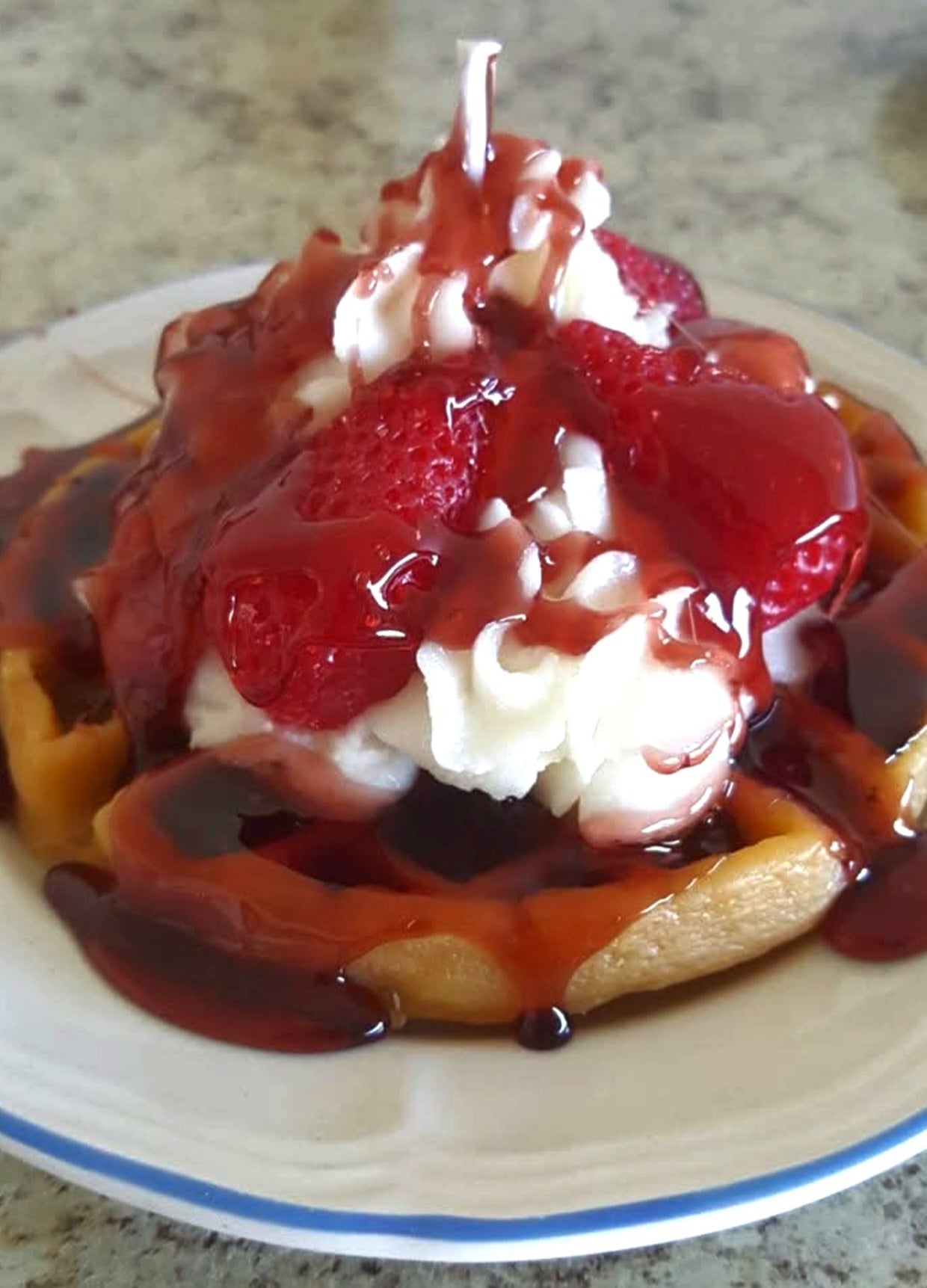 Belgian waffle candle